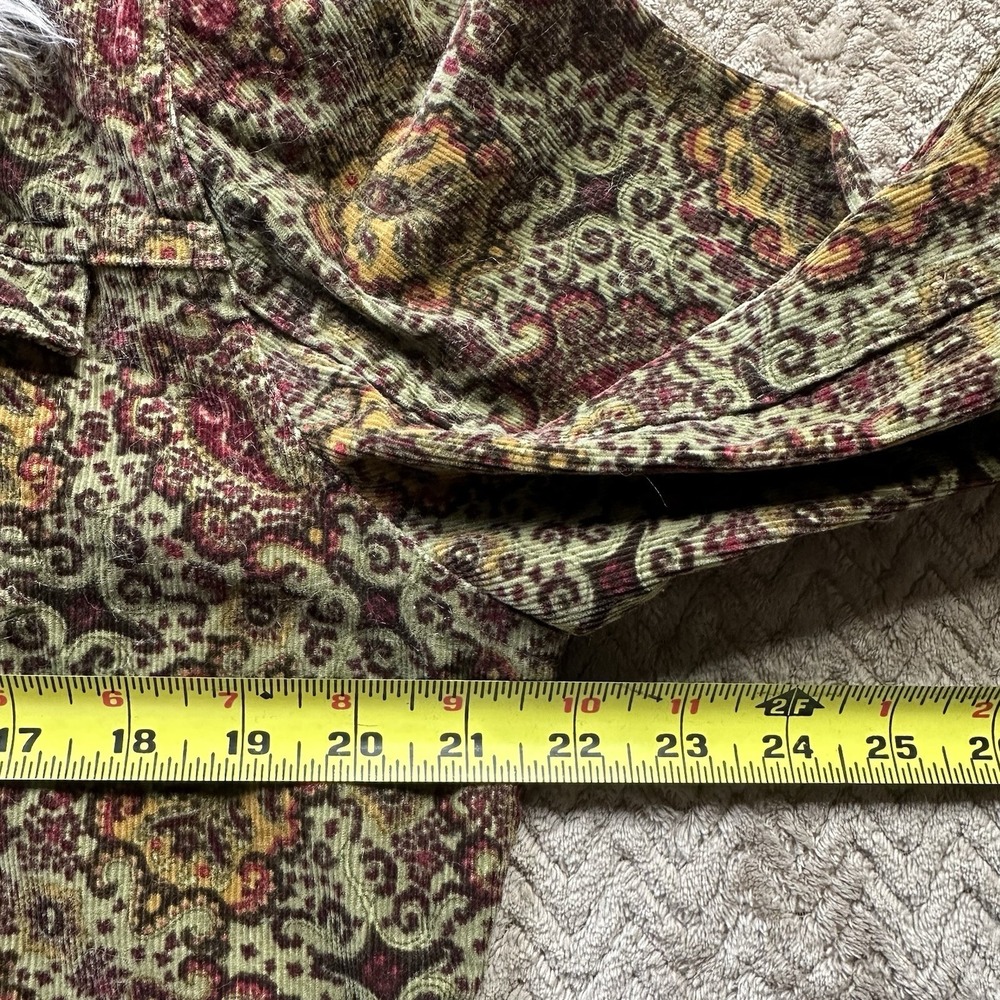 Christopher & Banks Women's Floral Corduroy 5 Button Jacket Size XL Altered* - Picture 3 of 9